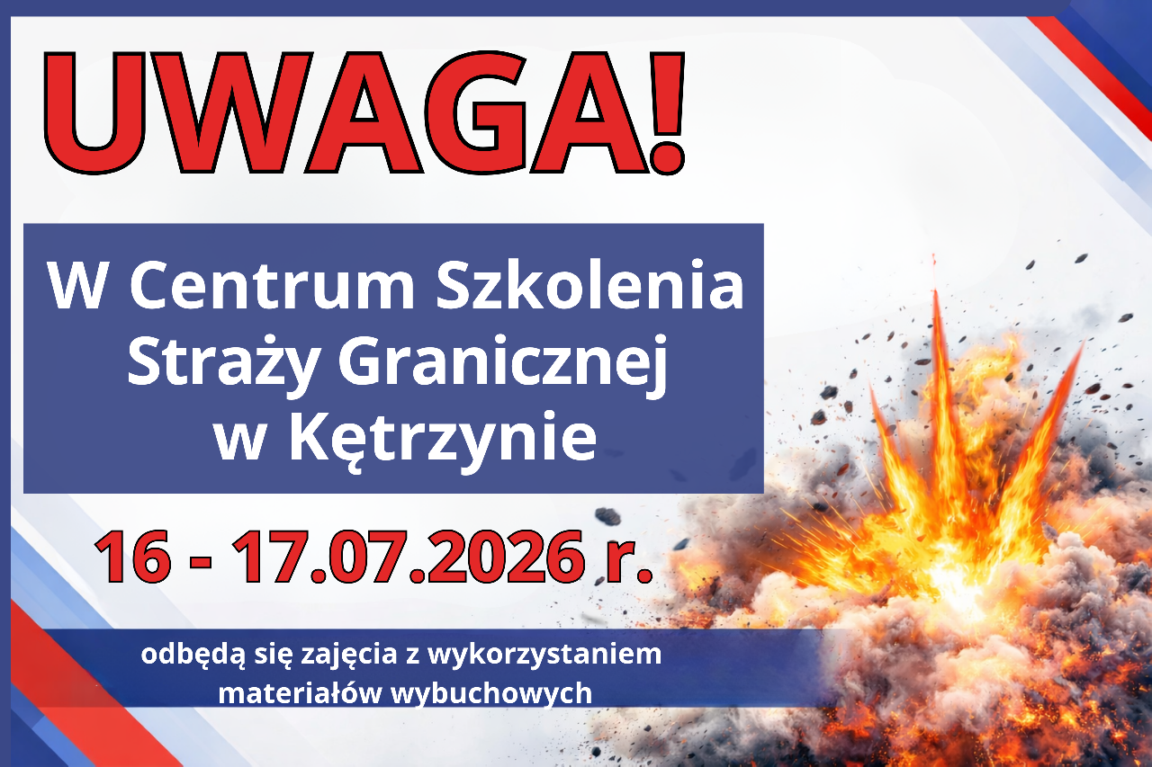 Plakat z informacja o ćwiczeniach w straży granicznej