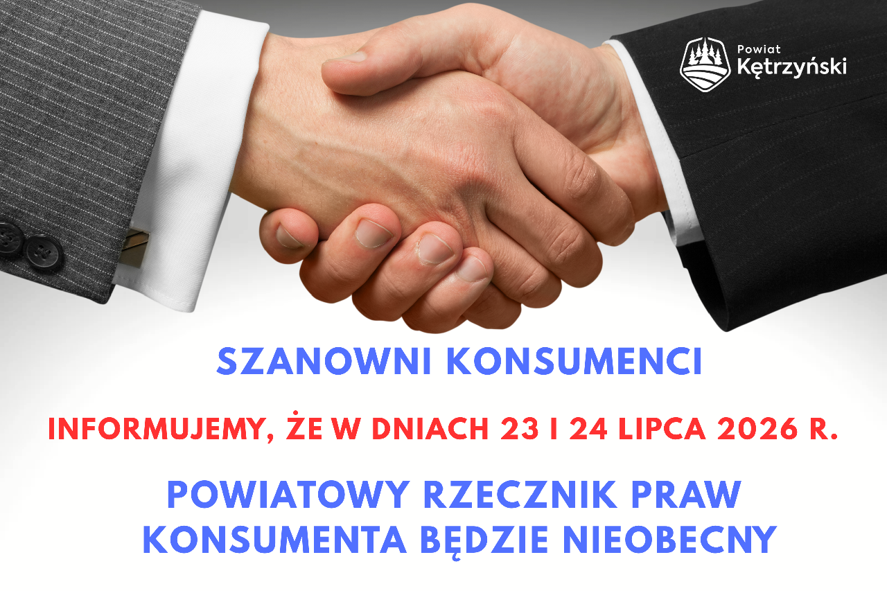 Komunikat ws. nieobecności Powiatowego Rzecznika Praw Konsumenta