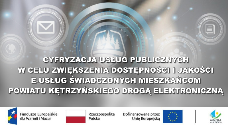 Plakat informujący o programie  Cyfryzacja usług publicznych